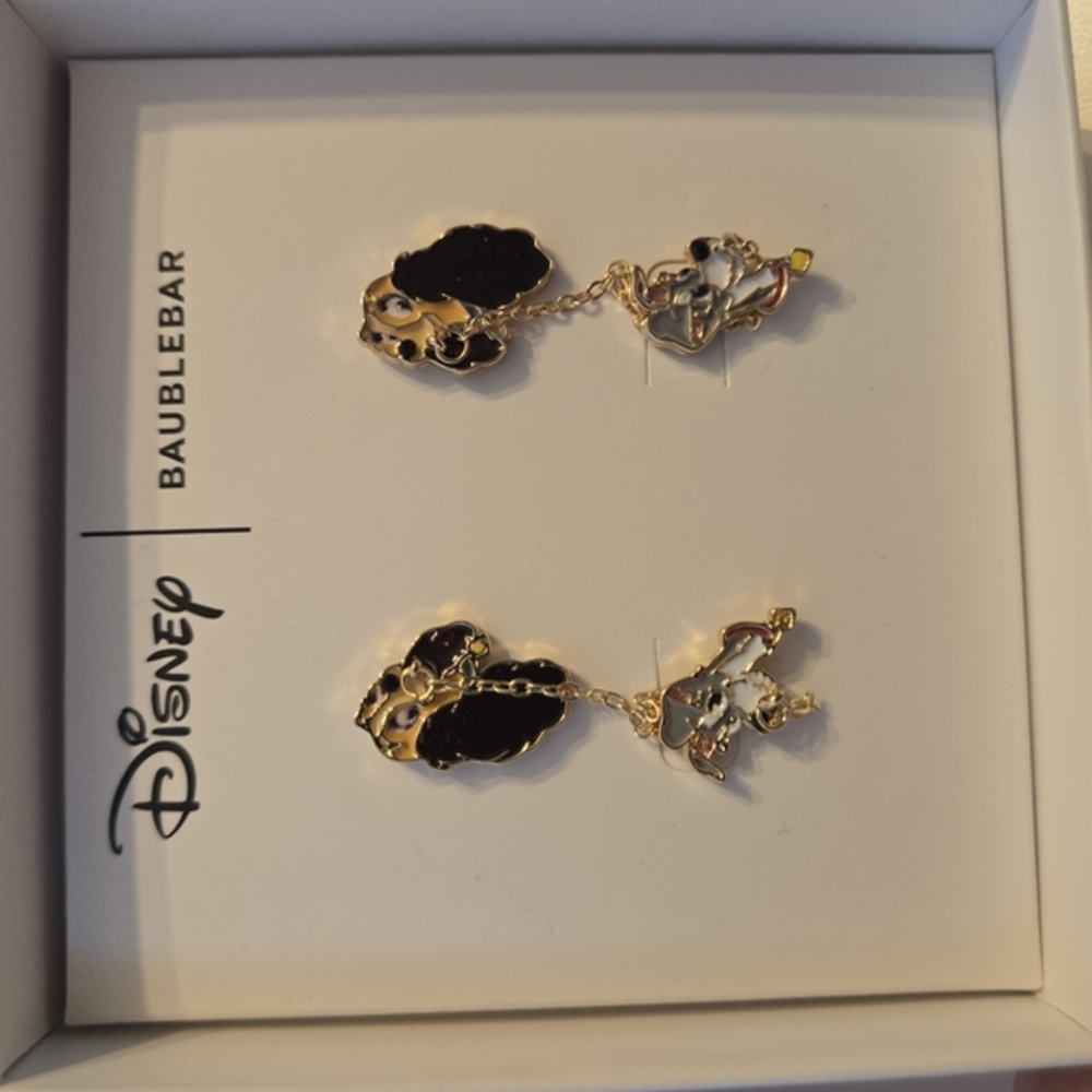 Disney BaubleBar Lady And The Tramp Gold and Black Earrings - Picture 2 of 3